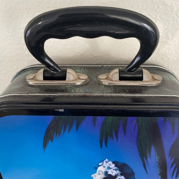 Vtg Hawaiian Girls Two Sided Vertical Tin Lunch Box Accoutrement Hula Hawaii - Picture 6 of 16